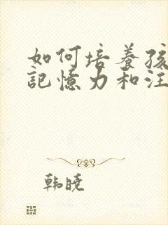 如何培养孩子的记忆力和注意力