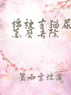 棉被有猫尿骚味怎么去除