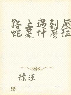 路上遇到压死的蛇是什么征兆