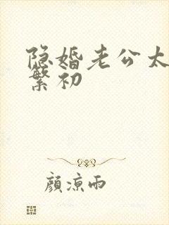 隐婚老公太神秘繁初