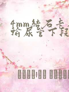 4mm结石卡在输尿管下段怎么办