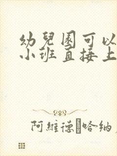 幼儿园可以不上小班直接上中班吗