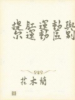 提肛运动与凯格尔运动区别