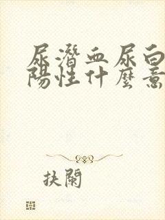 尿潜血尿白细胞阳性什么意思