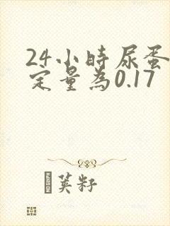 24小时尿蛋白定量为0.17