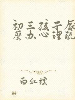 初三孩子厌学怎么办心理疏导