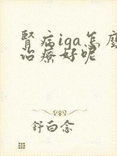 肾病iga怎么治疗好呢