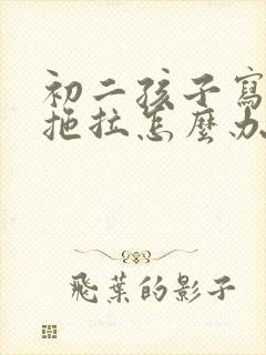 初二孩子写作业拖拉怎么办啊