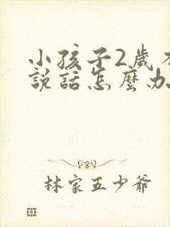 小孩子2岁不会说话怎么办