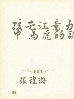 孩子注意力不集中 马虎的训练方法