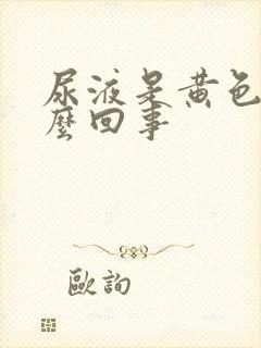 尿液是黄色的怎么回事