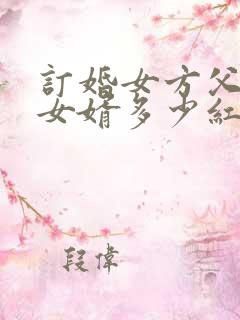 订婚女方父母给女婿多少红包