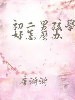 初二男孩学习不好怎么办