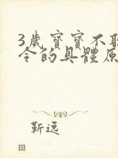 3岁宝宝不听指令的具体原因