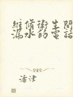 维修卫生间厕所漏水的电话