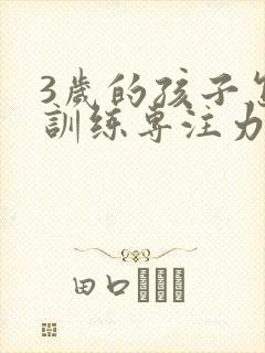 3岁的孩子怎么训练专注力