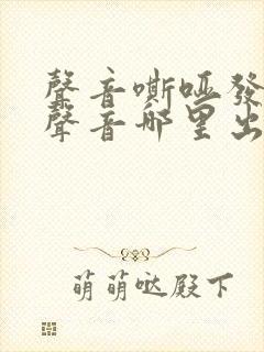 声音嘶哑发不出声音哪里出现问题