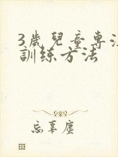 3岁儿童专注力训练方法