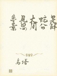 梦见大蛇是什么意思周公解梦原版