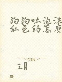 狗狗吐泡沫拉稀红色的怎么回事