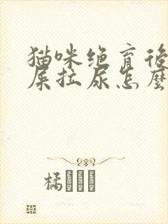 猫咪绝育后乱拉屎拉尿怎么办