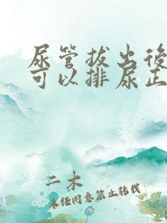 尿管拔出后多久可以排尿正常