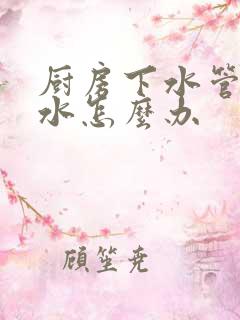 厨房下水管道漏水怎么办