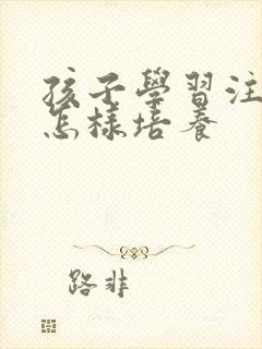 孩子学习注意力怎样培养