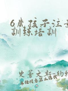 6岁孩子注意力训练培训