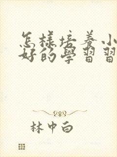 怎样培养小孩良好的学习习惯