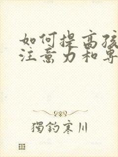 如何提高孩子的注意力和专注力