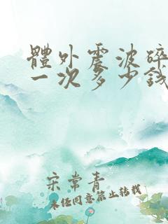 体外震波碎石做一次多少钱