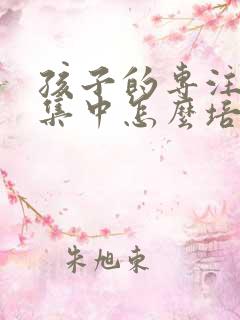 孩子的专注力不集中怎么培养