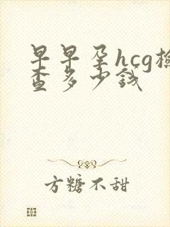 早早孕hcg检查多少钱