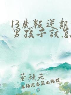 13岁叛逆期的男孩子该怎样去沟通教育