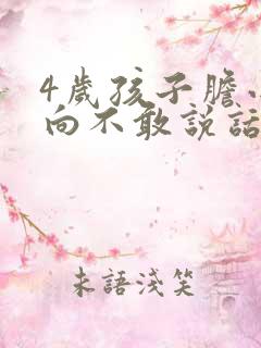 4岁孩子胆小内向不敢说话怎么办