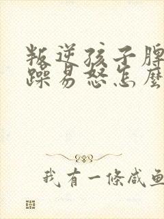 叛逆孩子脾气暴躁易怒怎么办