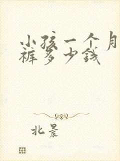 小孩一个月纸尿裤多少钱