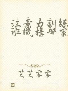 注意力训练培训班机构哪家好