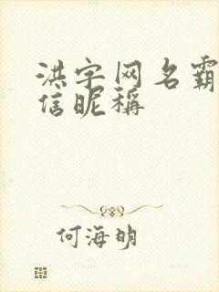 洪字网名霸气微信昵称