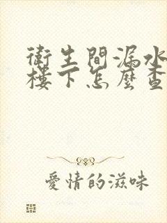 卫生间漏水漏到楼下怎么查找漏水点