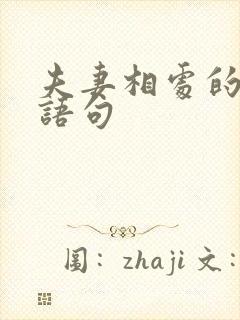 夫妻相处的经典语句