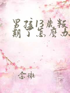 男孩13岁叛逆期了怎么办