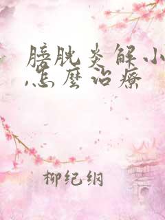 膀胱炎解小便痛,怎么治疗