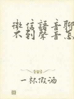 微信语音聊天听不到声音怎么回事