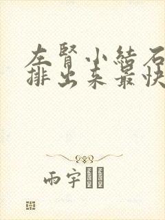 左肾小结石怎么排出来最快方法