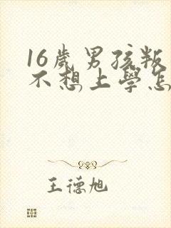 16岁男孩叛逆不想上学怎么办