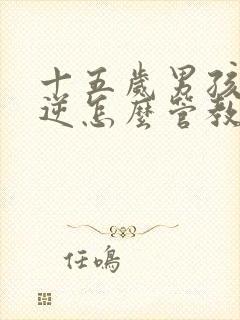 十五岁男孩子叛逆怎么管教更有效