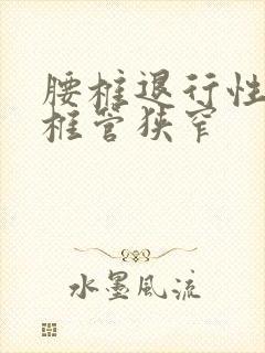 腰椎退行性改变椎管狭窄