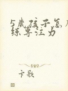 5岁孩子怎么训练专注力